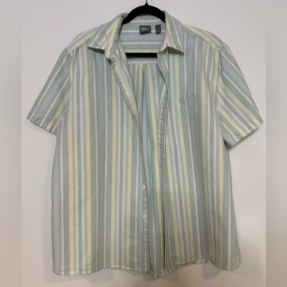 ASOS Blue and Yellow Casual Button Down Shirt - Picture 1 of 5